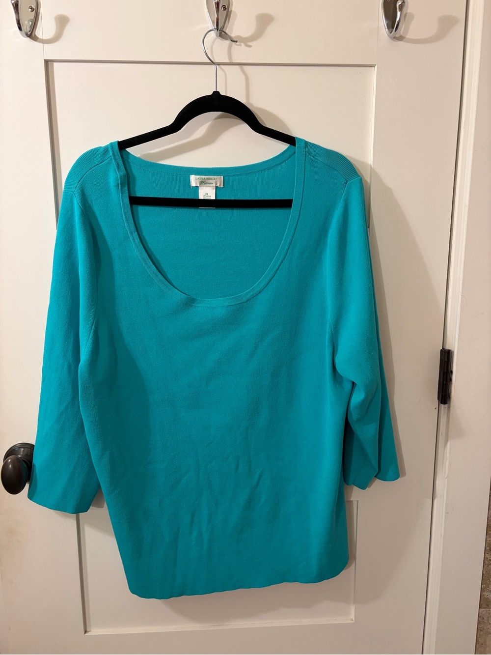 Laura Ashley Teal Scoop Neck Sweater